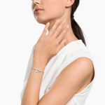 Swarovski Taşlı Kalp Detaylı  Bileklik  (Altın Kaplama)